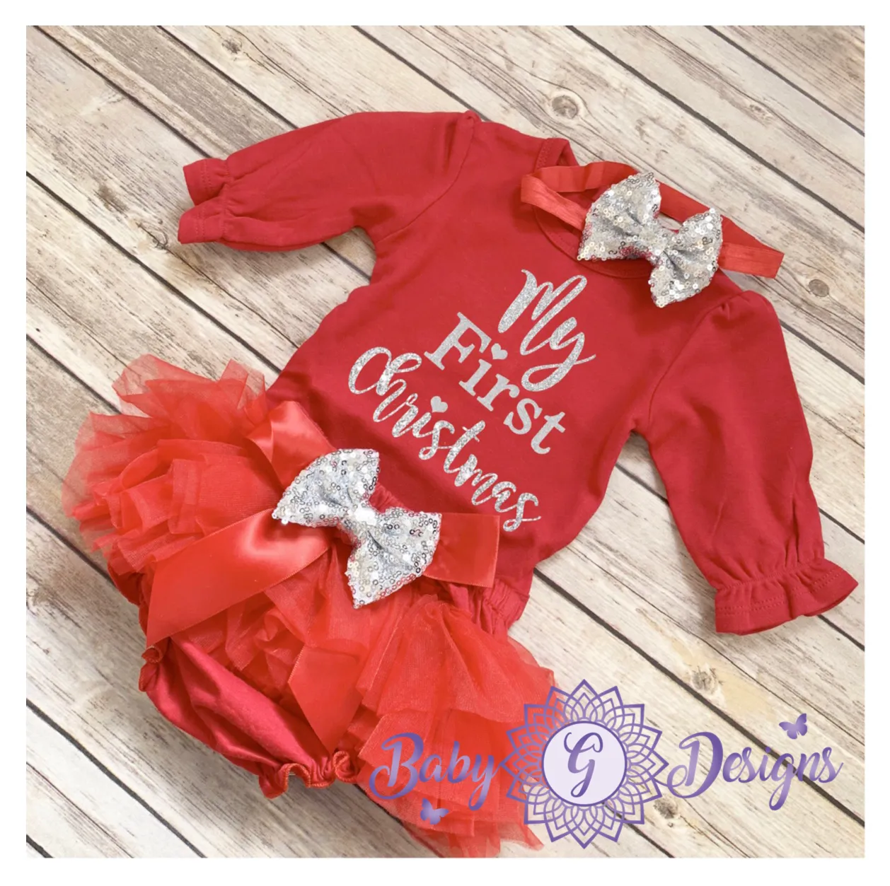 First Christmas outfit-silver