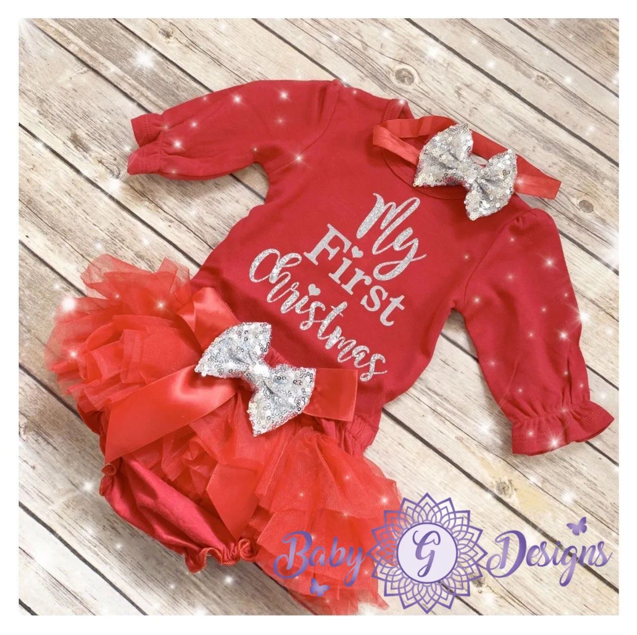 First Christmas outfit-silver