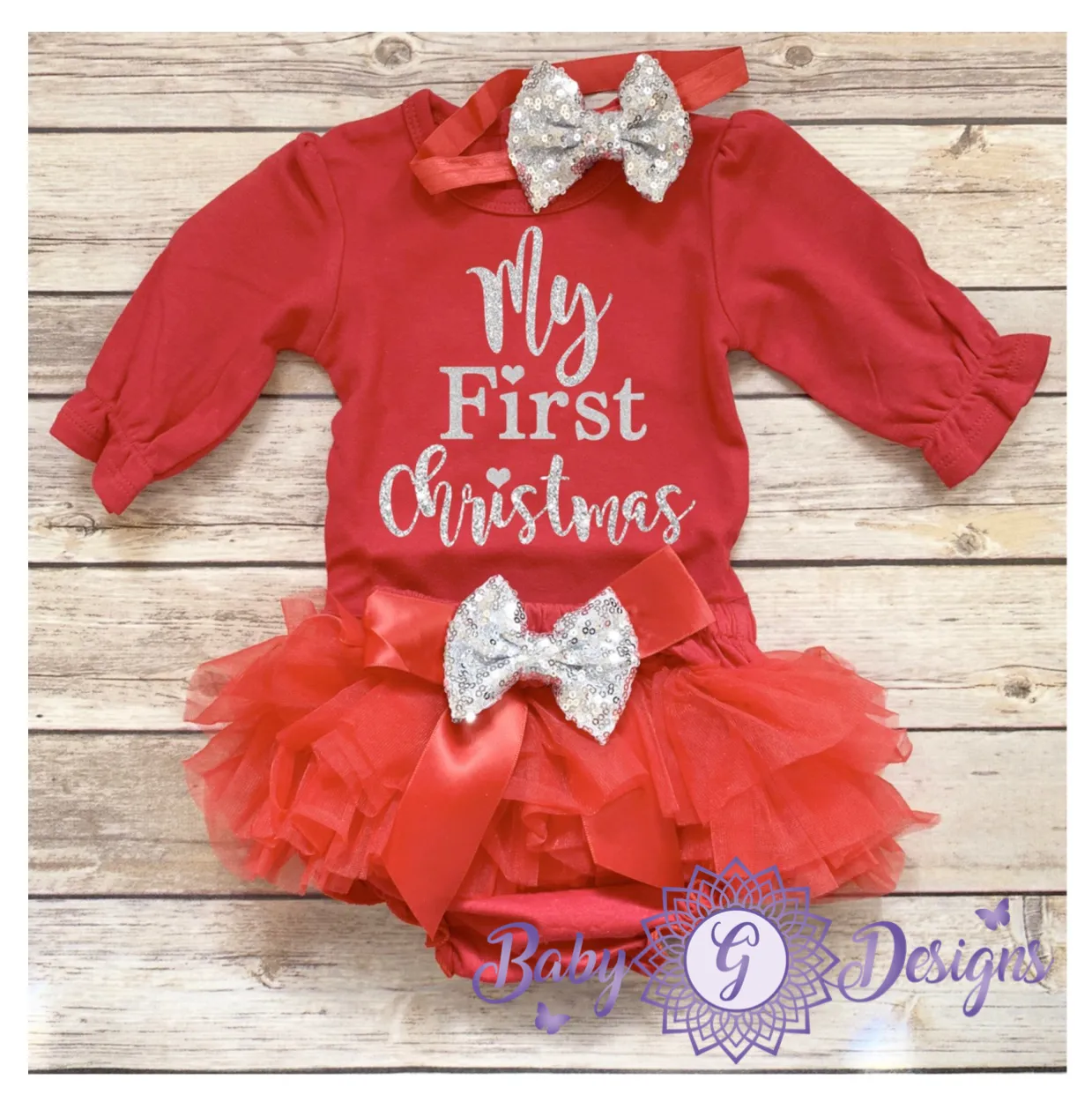 First Christmas outfit-silver