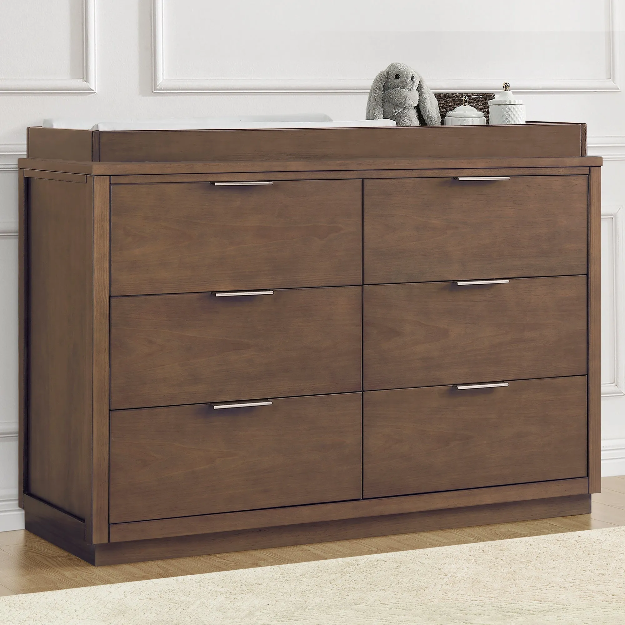 Forever 6 Drawer Dresser with Changing Top and Interlocking Drawers - Naturals Collection