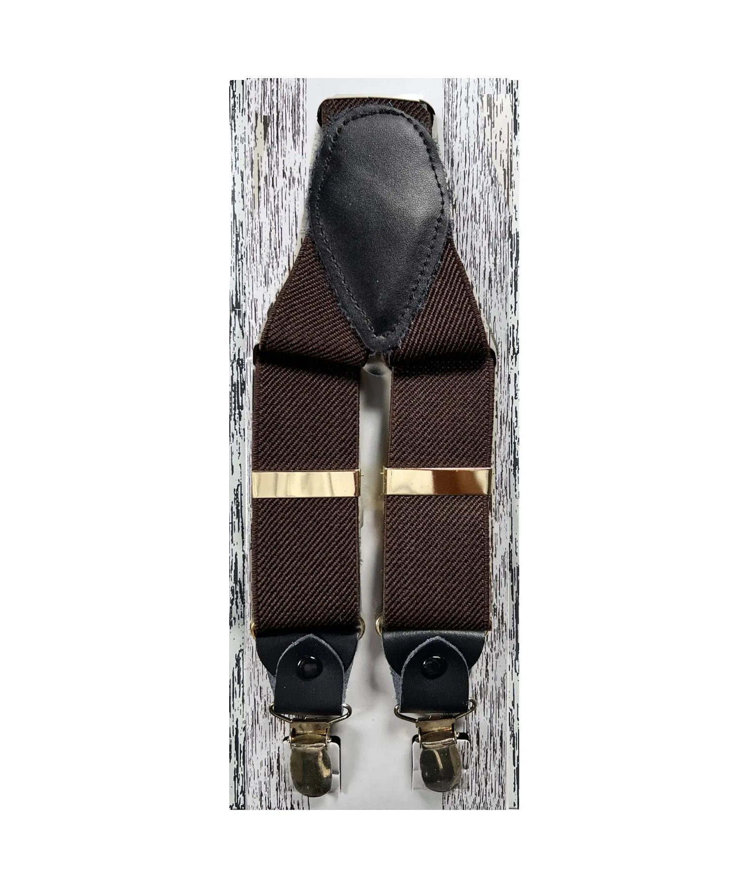 Fratello Clip On Suspenders - Brown