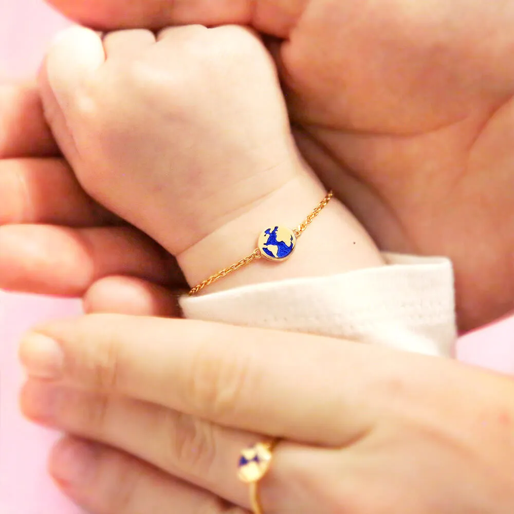 Globe Baby Bracelet, Solid Gold