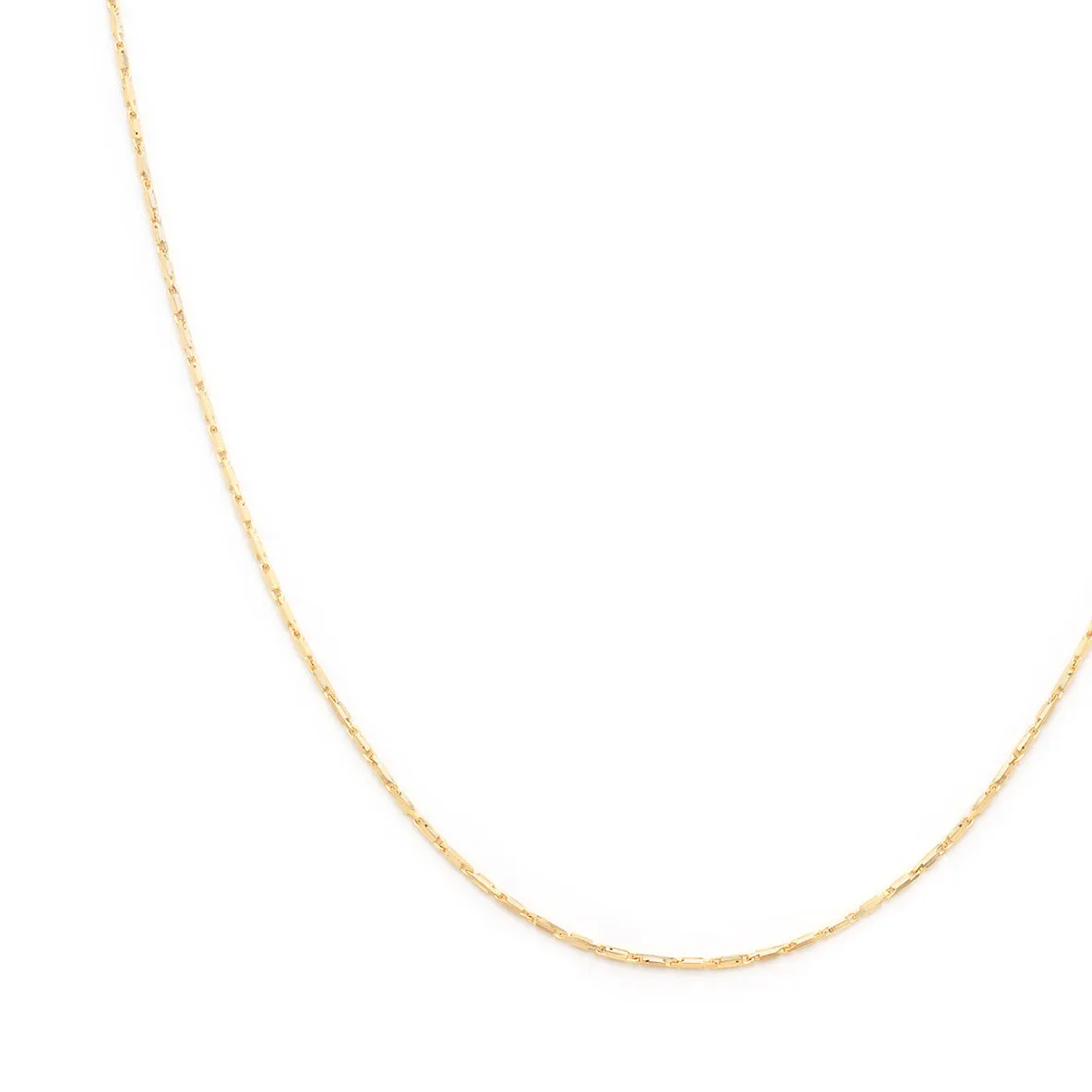 Golden Line Chain Necklace | Solid 14k Gold