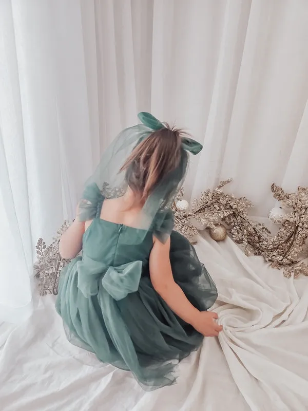 Green Tulle Bow