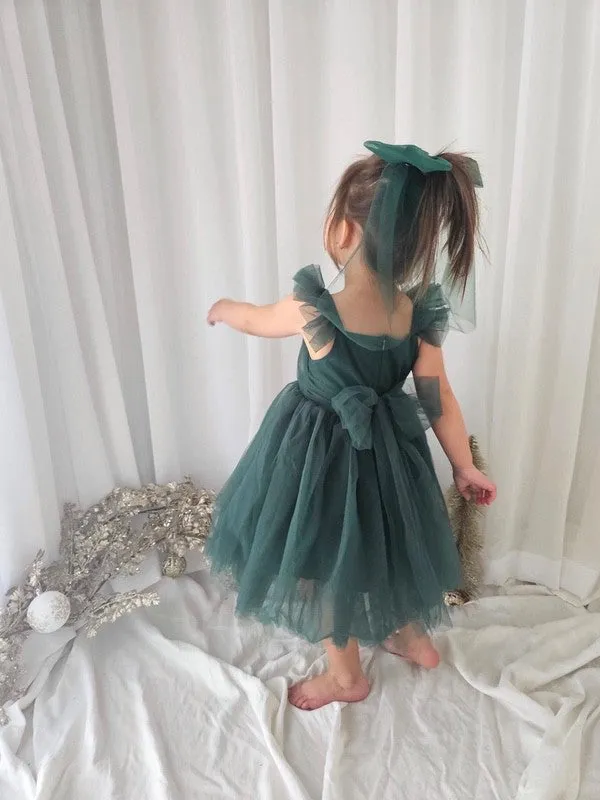 Green Tulle Bow