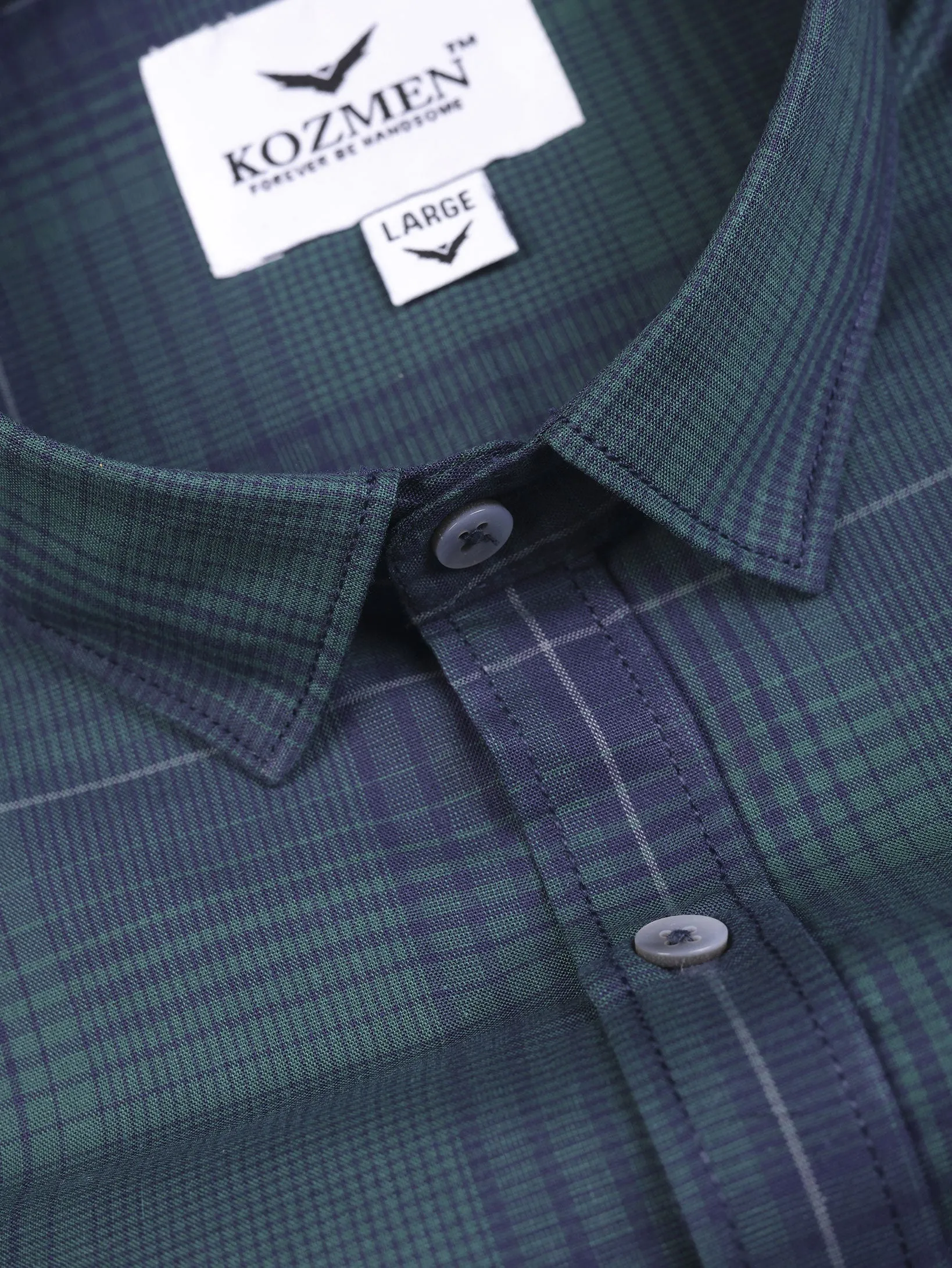 GUNMETAL BLUE AND PLANTATION GREEN CHECKERED Shirt