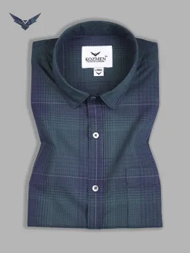 GUNMETAL BLUE AND PLANTATION GREEN CHECKERED Shirt