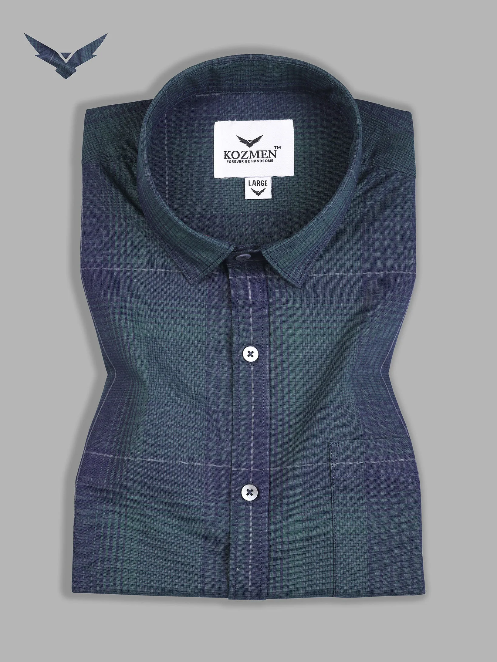 GUNMETAL BLUE AND PLANTATION GREEN CHECKERED Shirt