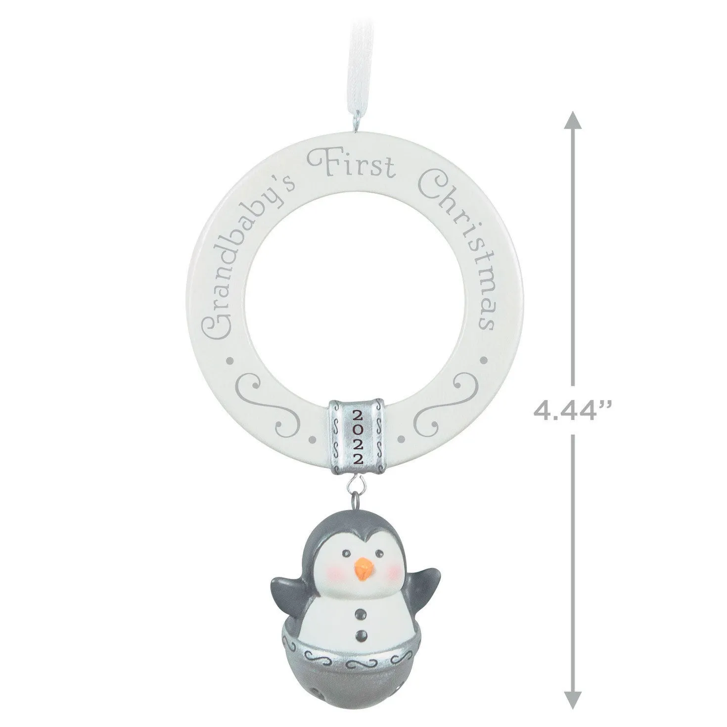 Hallmark Grandbaby's First Christmas Penguin Bell 2022 Porcelain Ornament