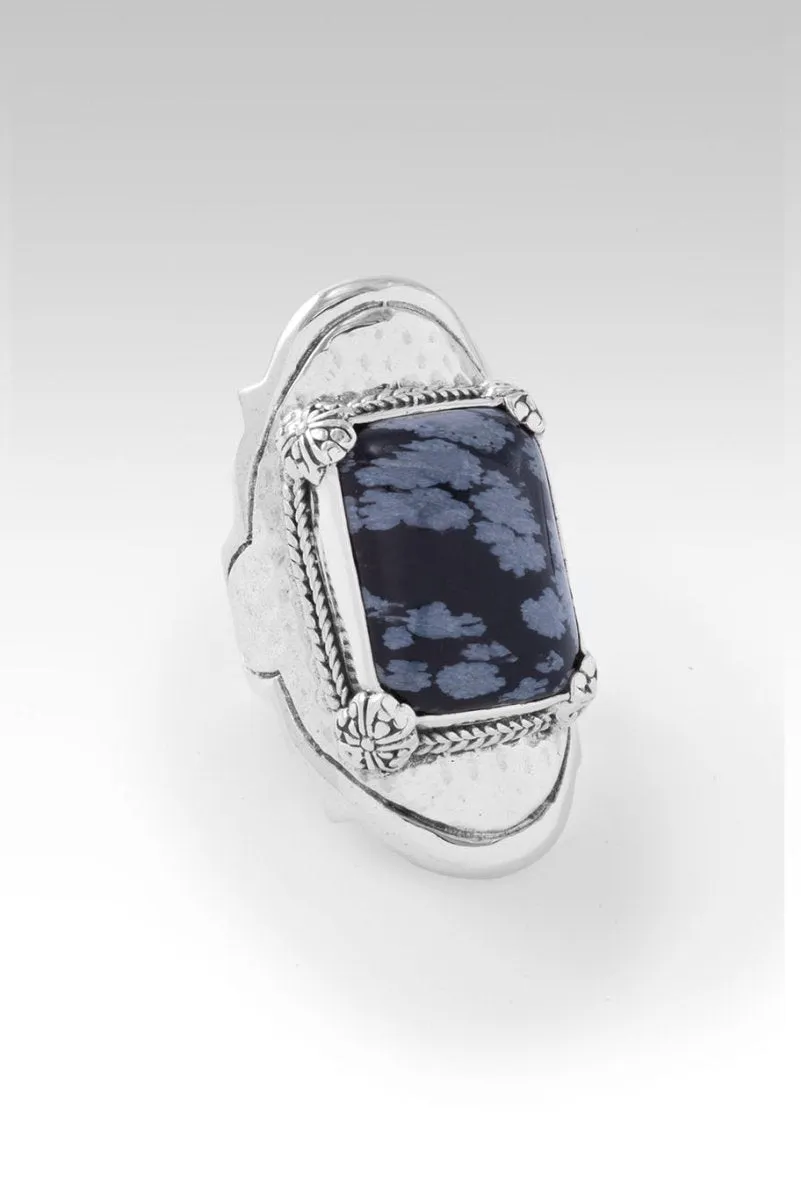 How Great Thou Art Ring™ in Snowflake Obsidian