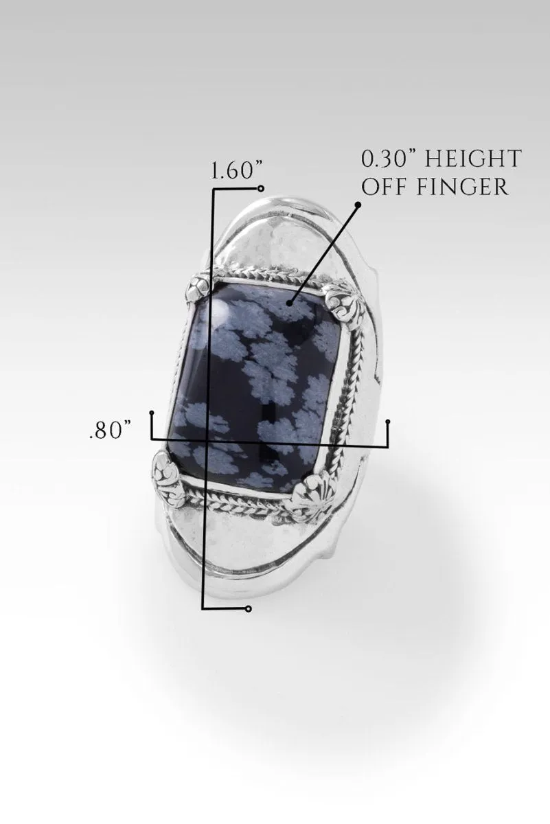 How Great Thou Art Ring™ in Snowflake Obsidian