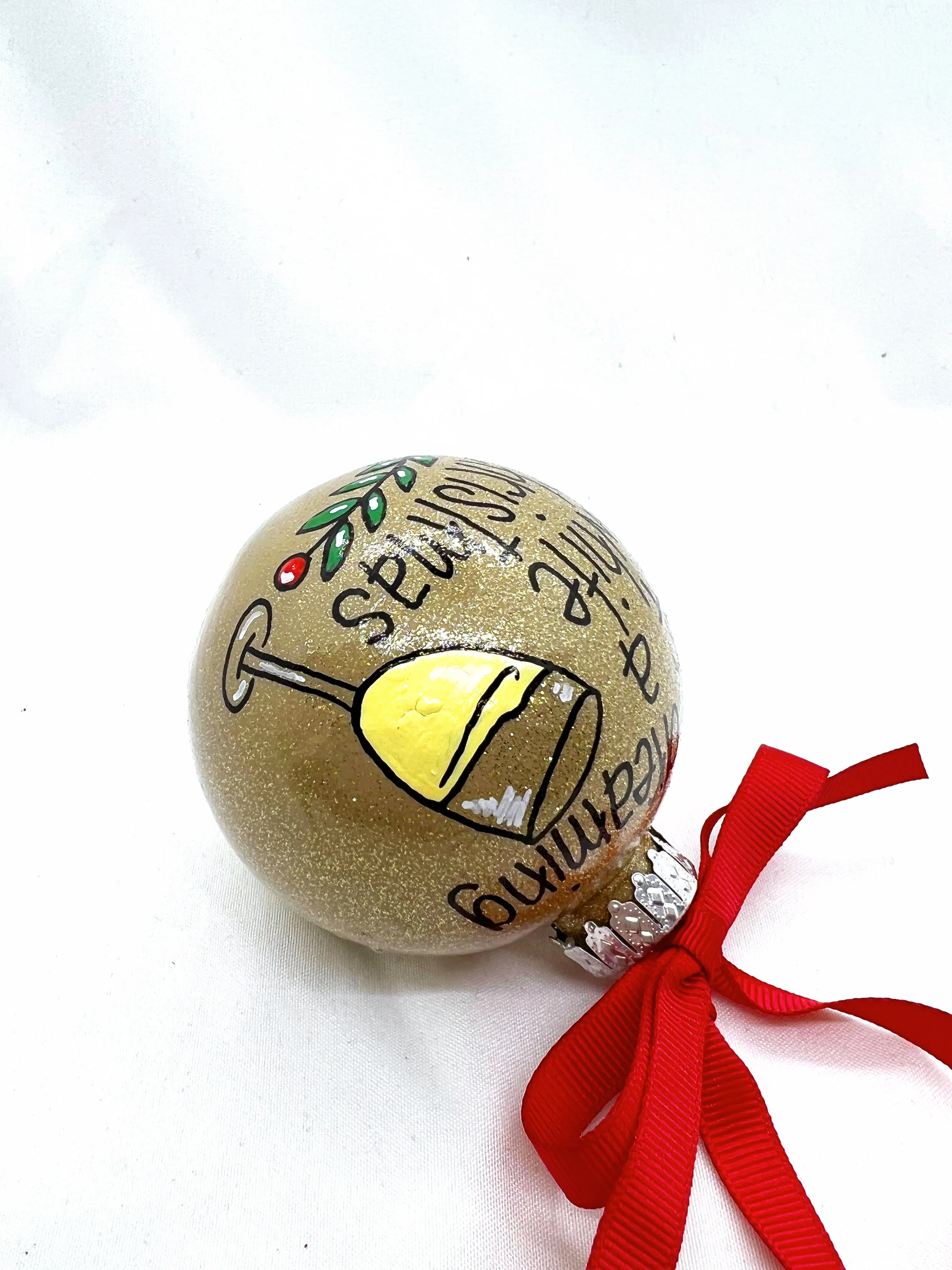 I'm Dreaming of a White Christmas Ornament - White Wine, Christmas Ornament, Holiday Ornament, Wine Glass, Ornament Exchange, Wine Lover