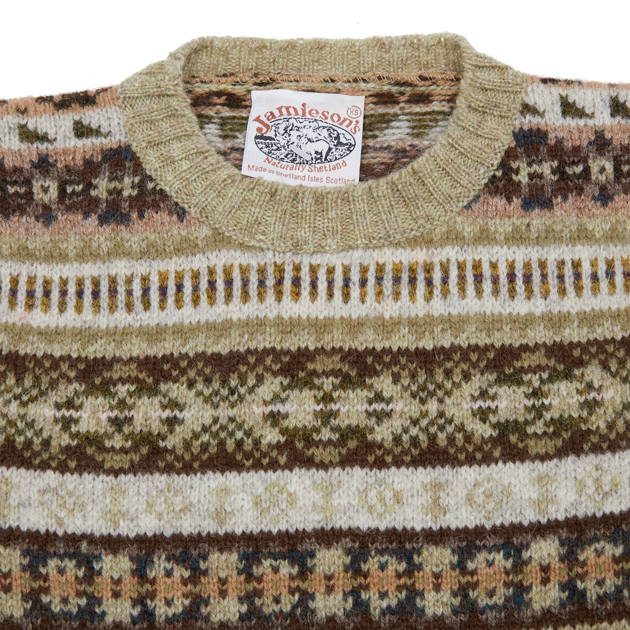 Stylish Fair Isle Jumper in Lichen by Jamieson