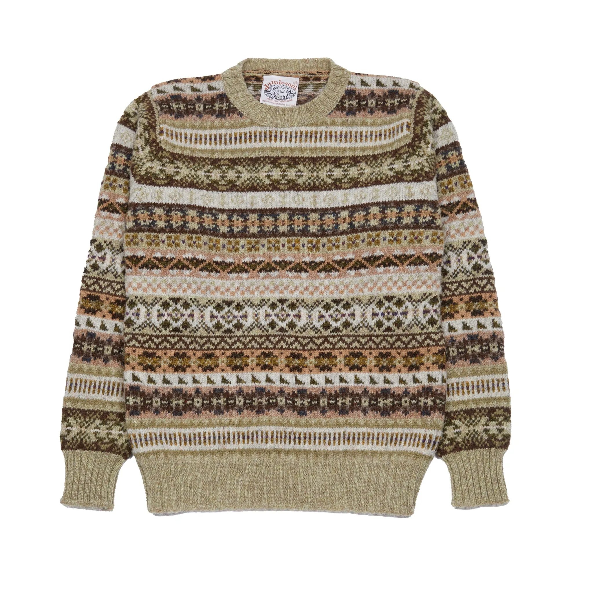 Stylish Fair Isle Jumper in Lichen by Jamieson