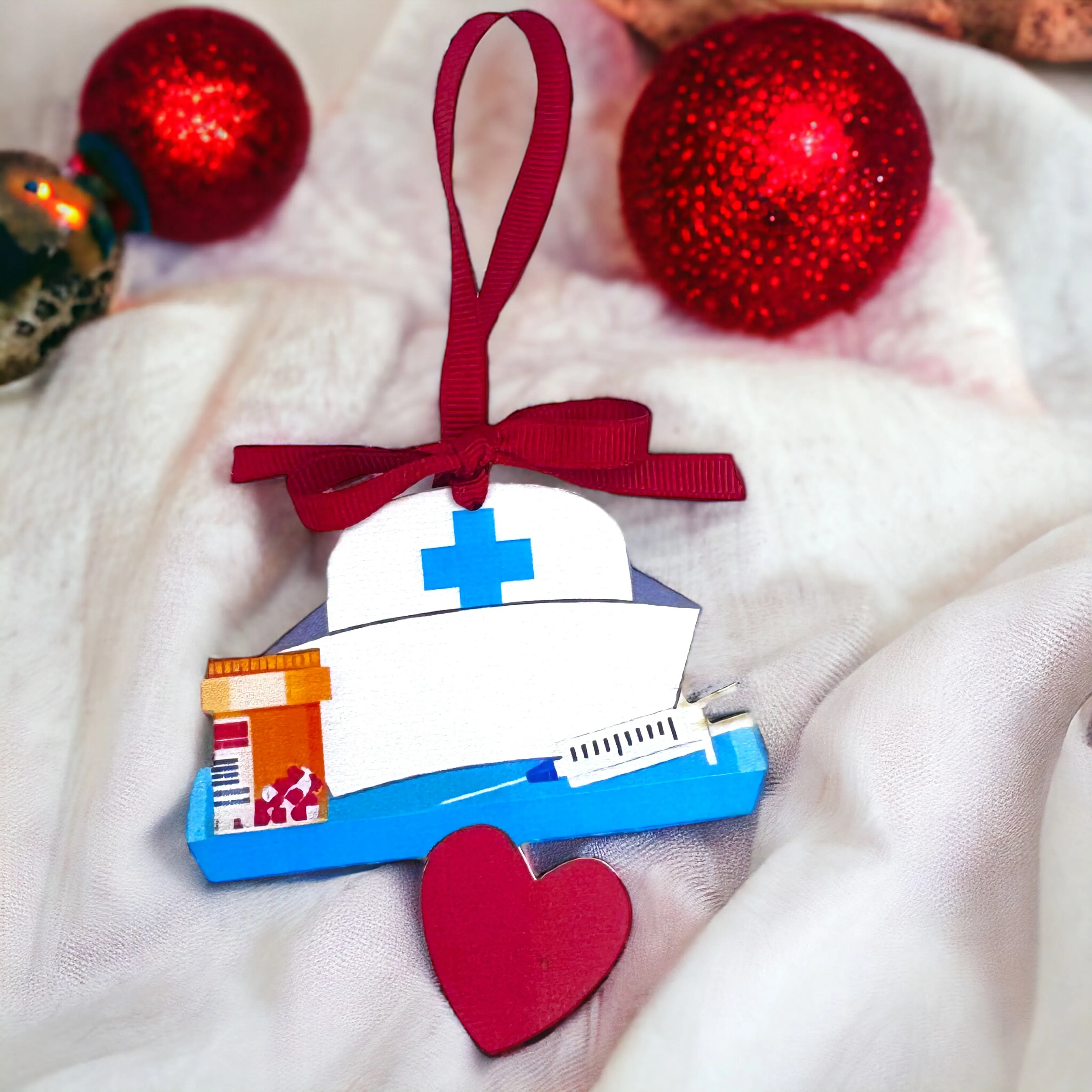 Joyful Nurses: Personalized Christmas Ornament for Your Holiday Heroes!