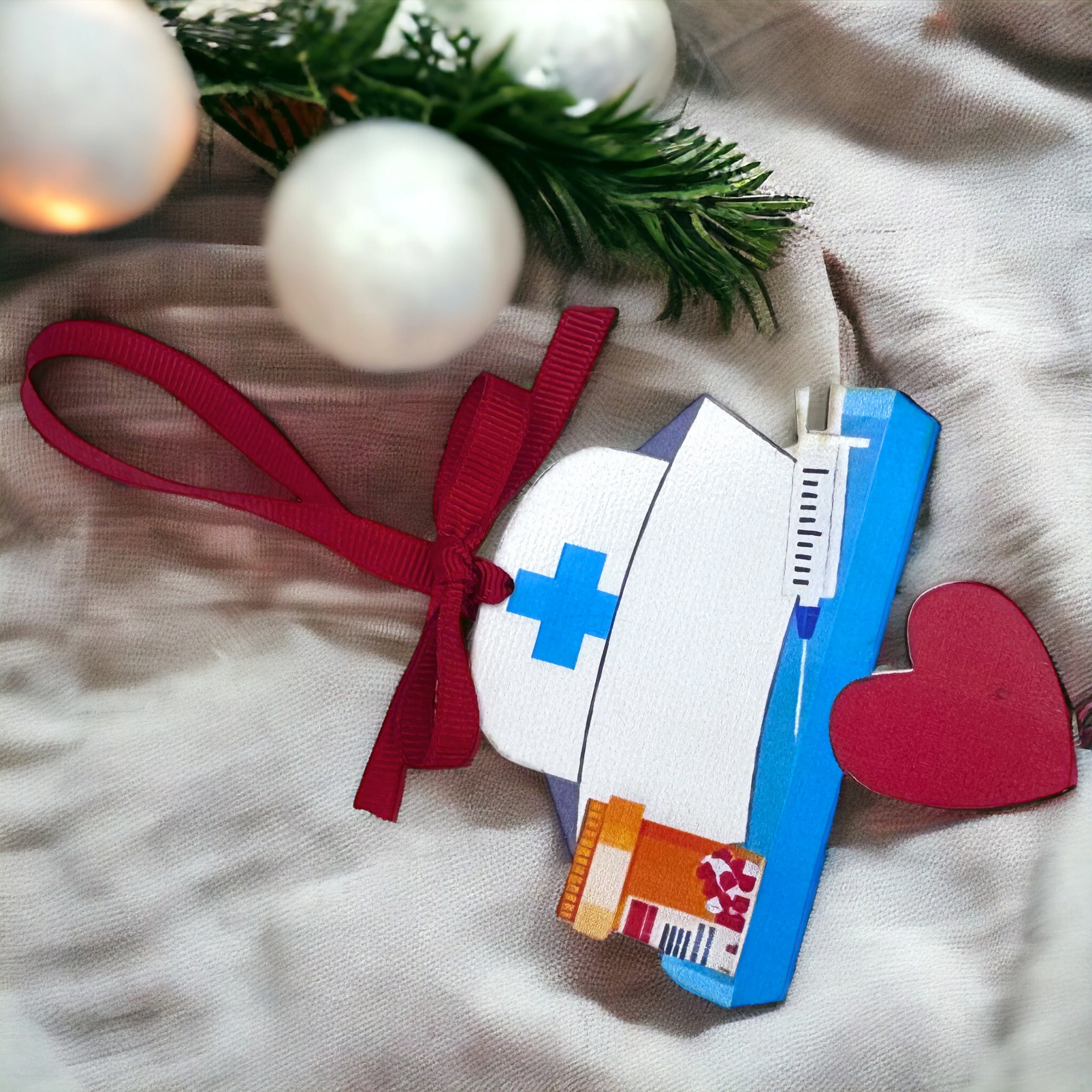 Joyful Nurses: Personalized Christmas Ornament for Your Holiday Heroes!