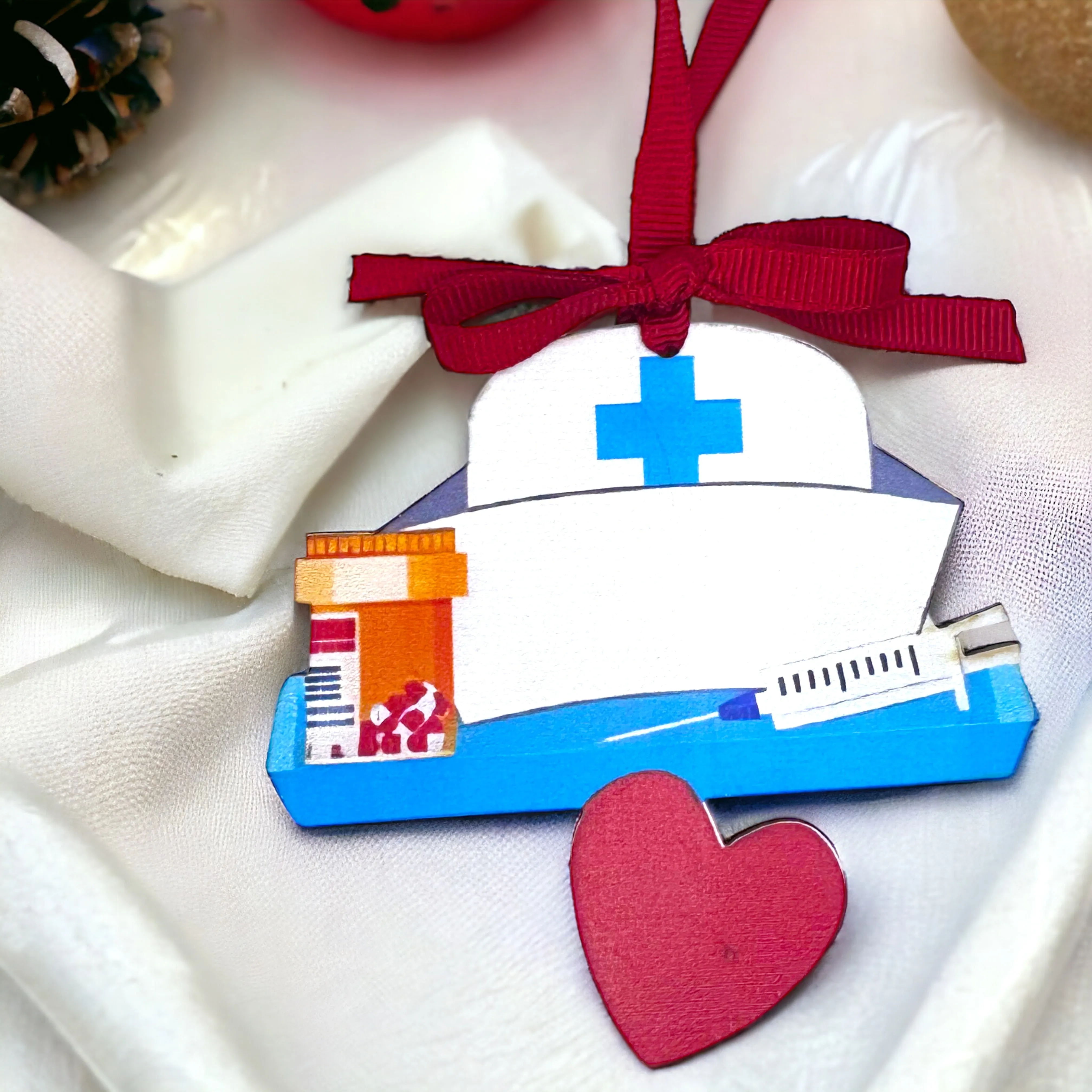 Joyful Nurses: Personalized Christmas Ornament for Your Holiday Heroes!