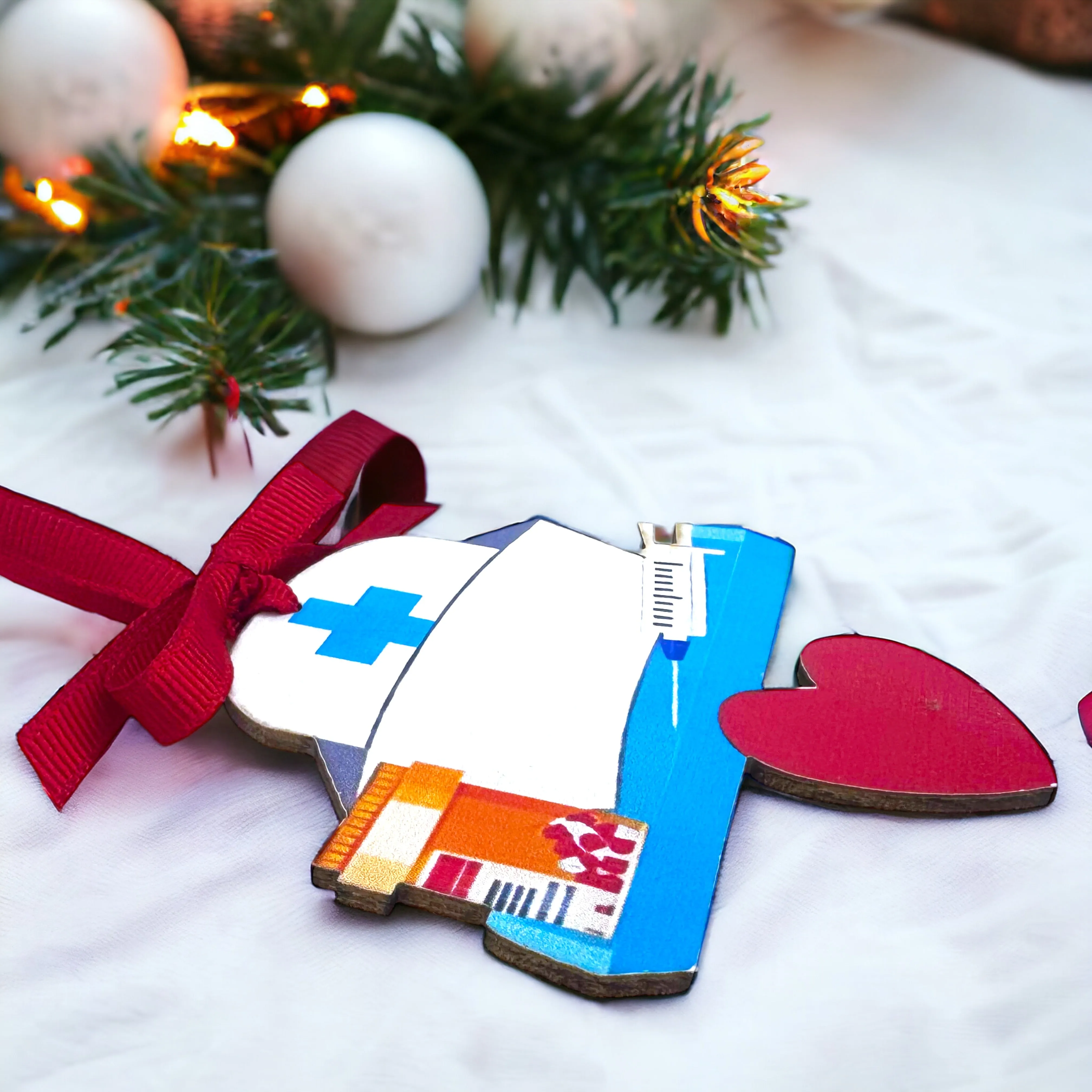 Joyful Nurses: Personalized Christmas Ornament for Your Holiday Heroes!