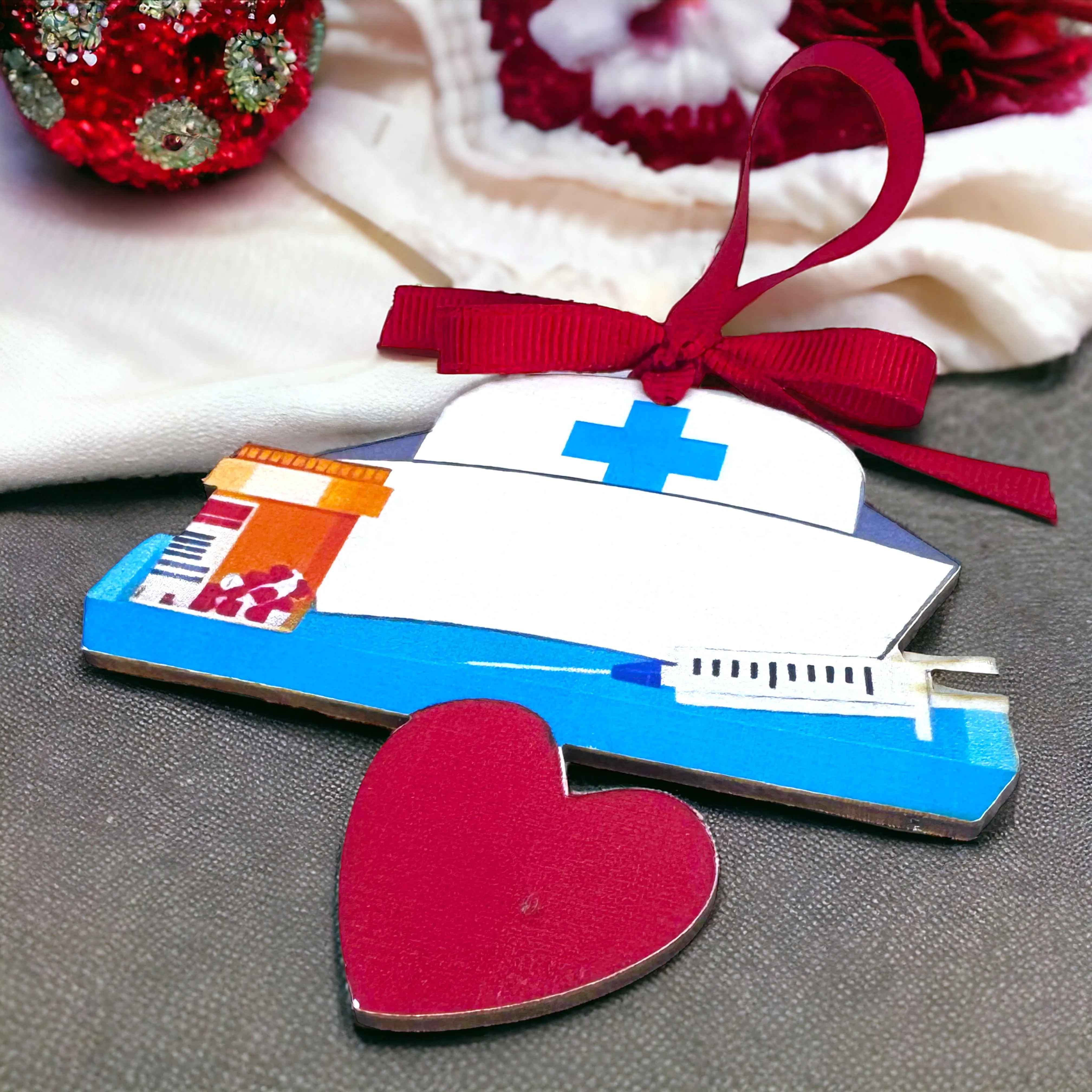 Joyful Nurses: Personalized Christmas Ornament for Your Holiday Heroes!
