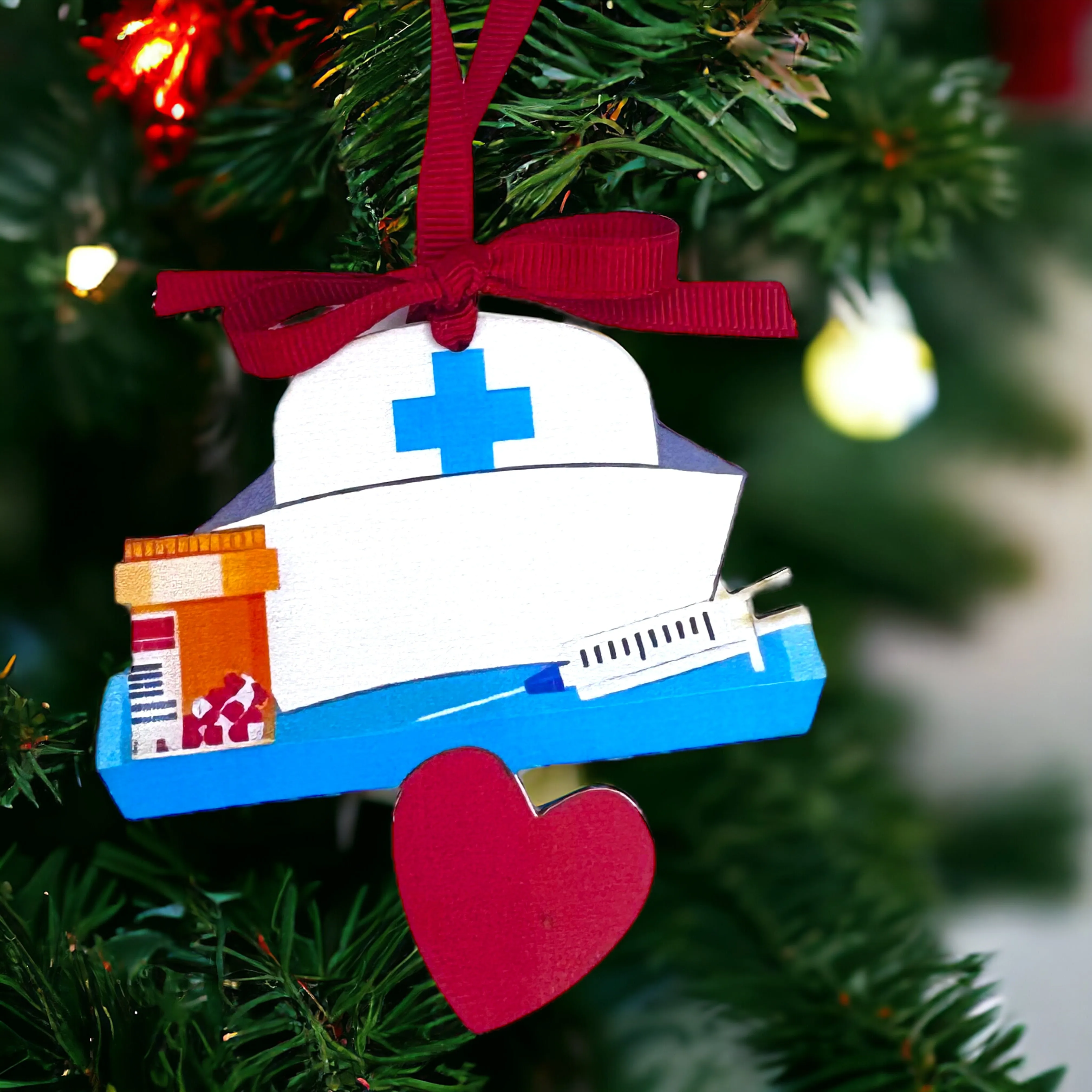 Joyful Nurses: Personalized Christmas Ornament for Your Holiday Heroes!