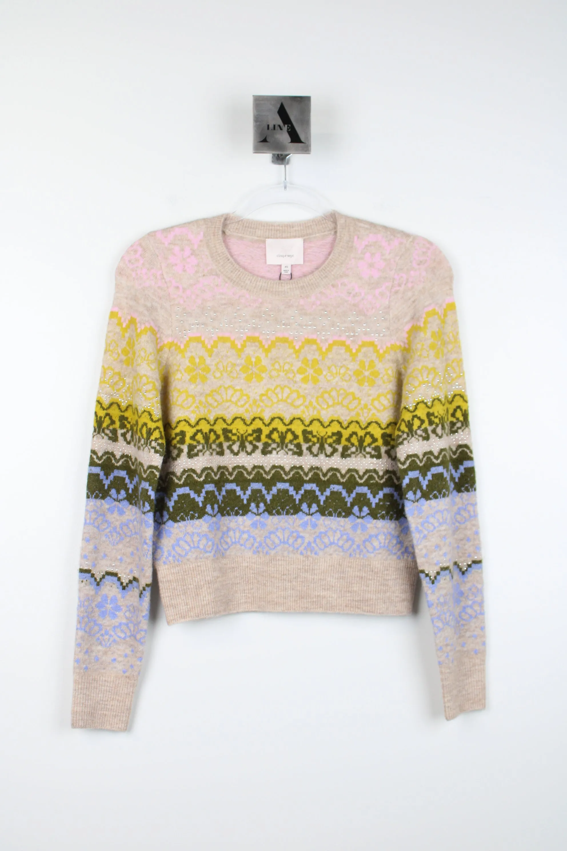 lace fair isle pullover