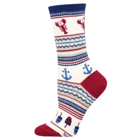 Ladies Lobster Fair Isle Socks