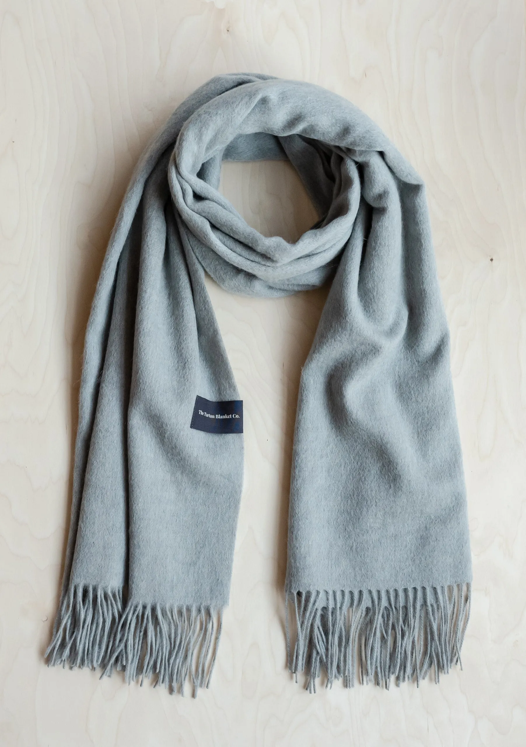 Lambswool Blanket Scarf in Light Grey Melange