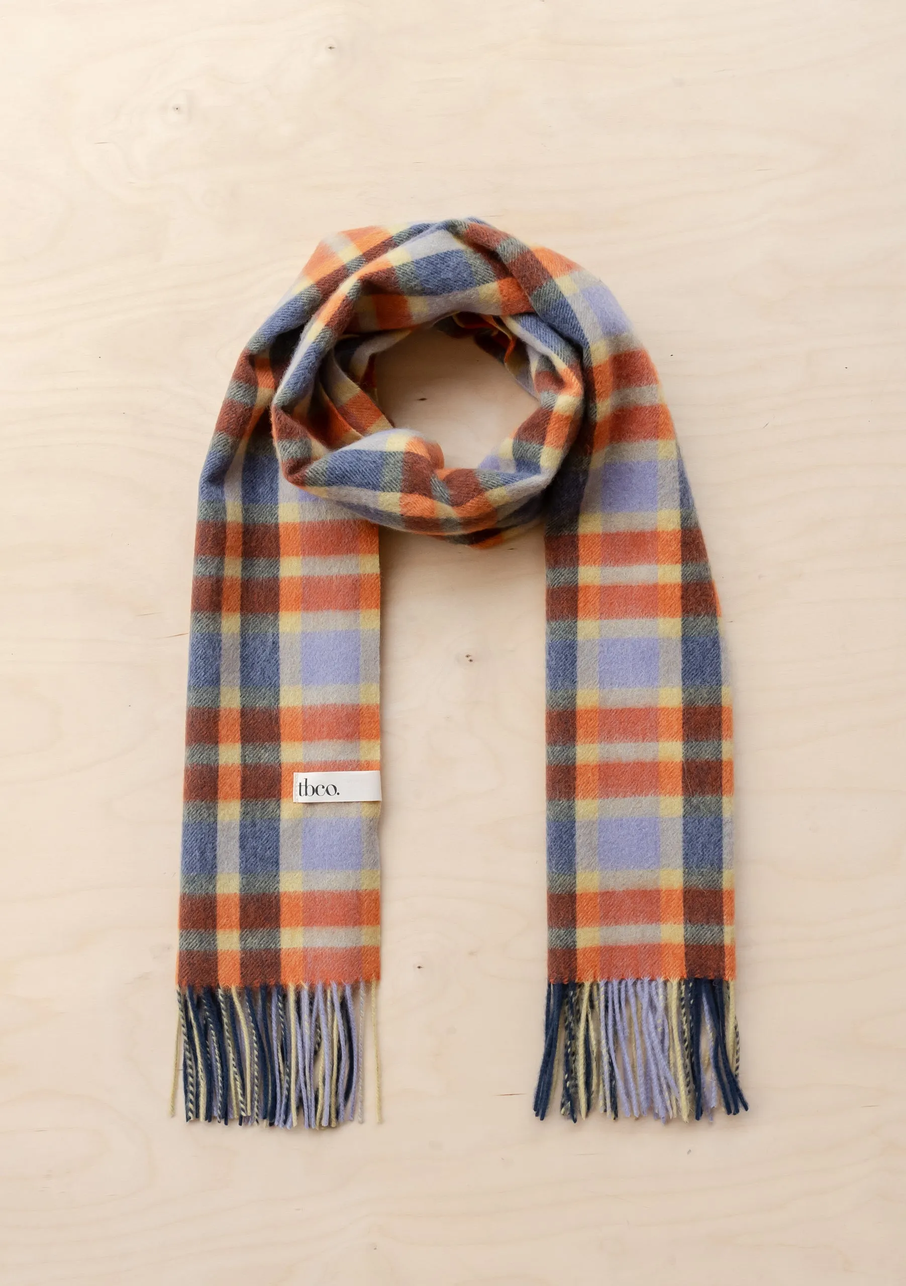 Lambswool Oversized Scarf in Lilac Multi Check