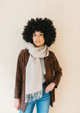 Lambswool Oversized Scarf in Oatmeal Melange