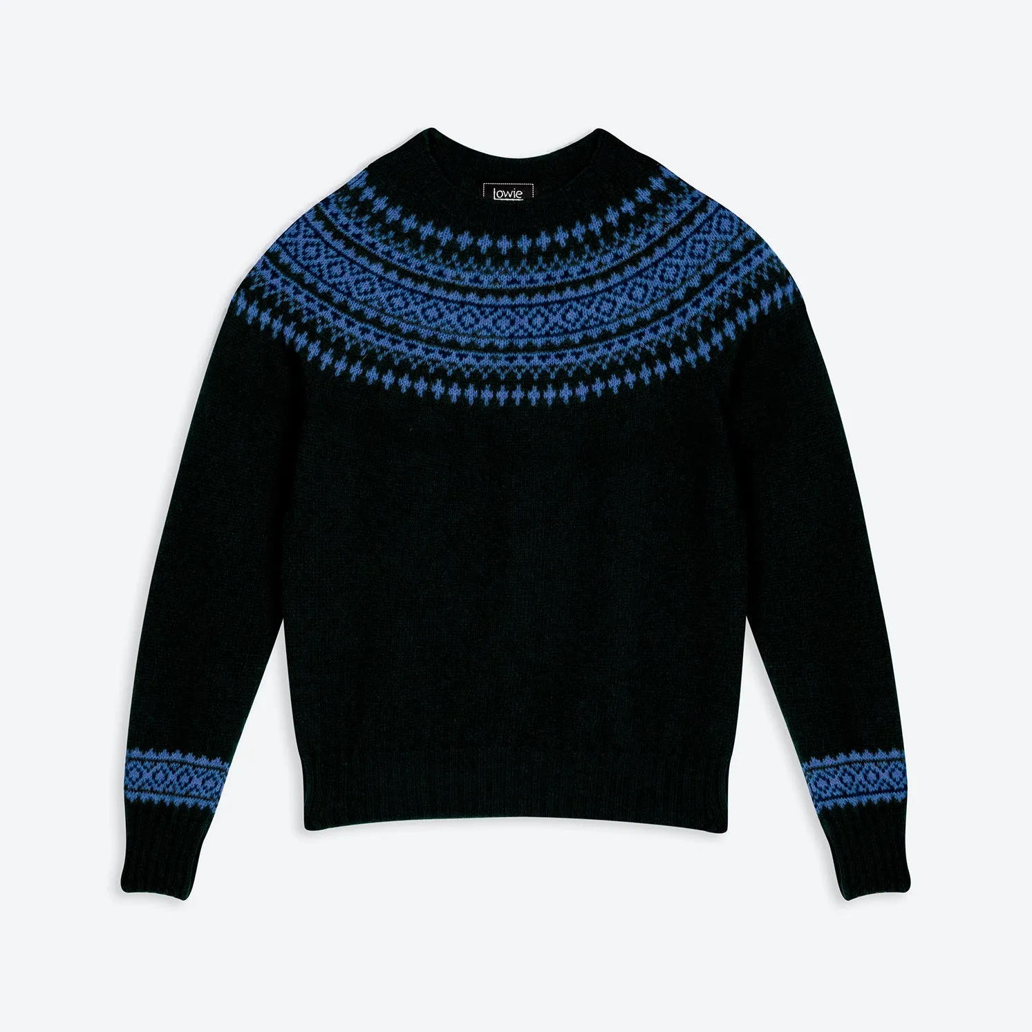 Lowie Black Scottish Handcrafted Snow Jumper - Cozy Winter Knitwear