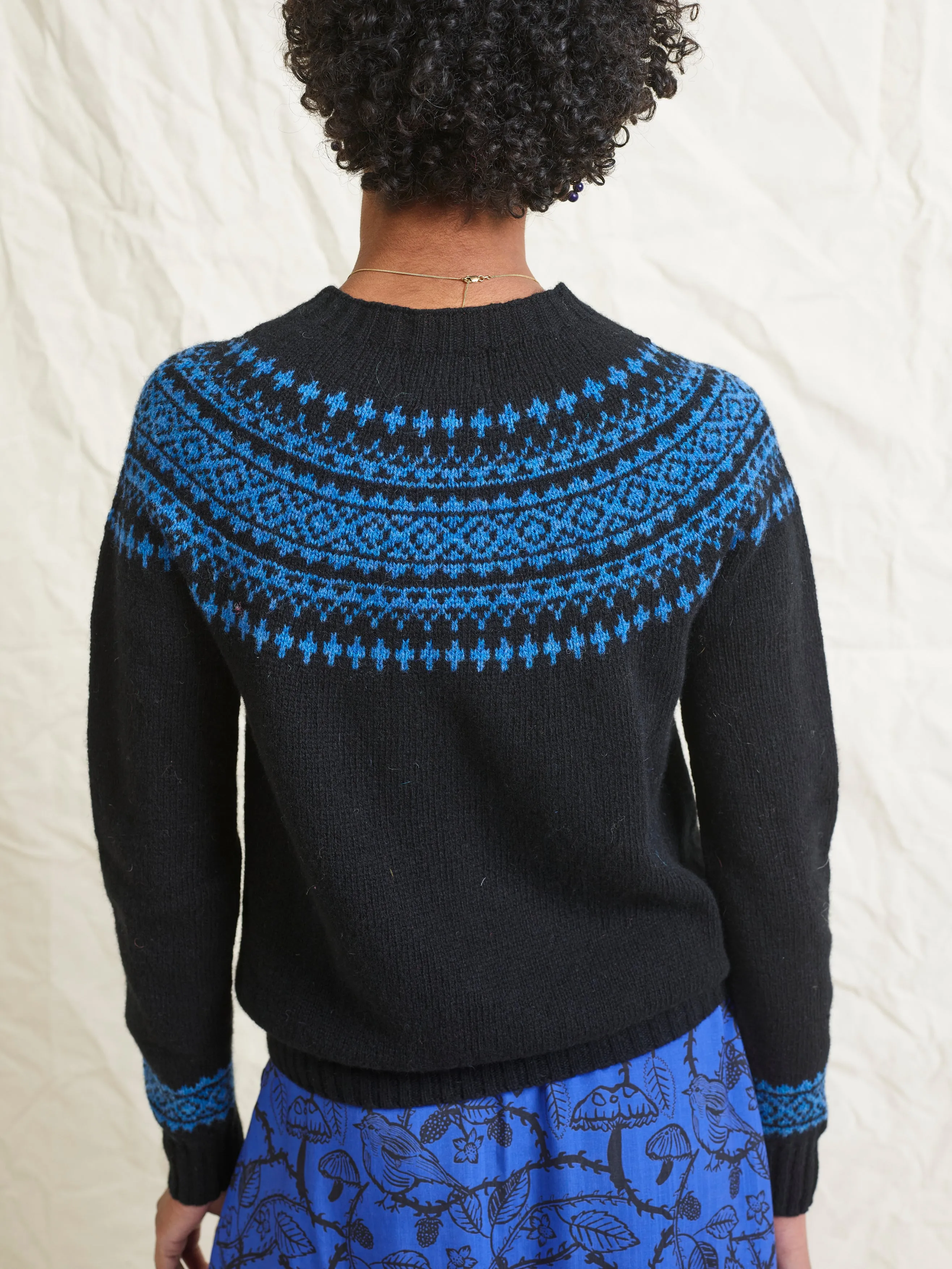 Lowie Black Scottish Handcrafted Snow Jumper - Cozy Winter Knitwear