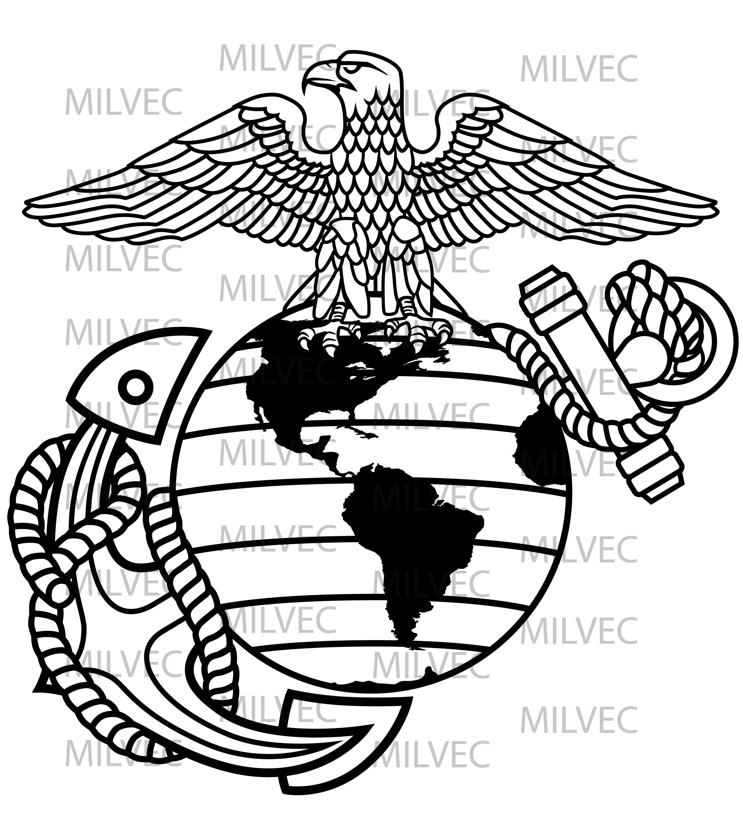 Marines Eagle Globe and Anchor Vinyl Decal