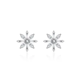 Marquise And Round Snowflake Stud Earrings