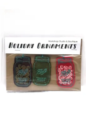Mason Jars Felt Ornaments Combo Set