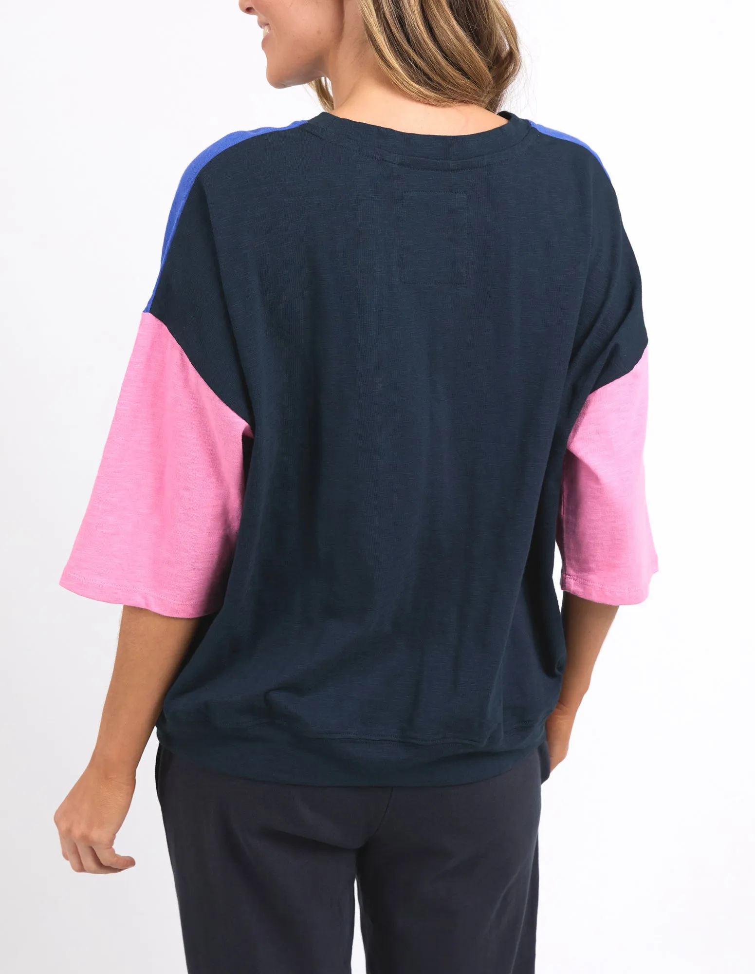 Mazie Colour Block Sweat Royal Blue