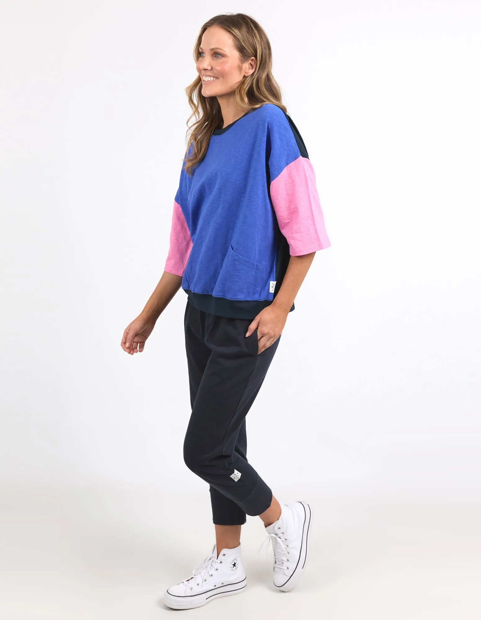 Mazie Colour Block Sweat Royal Blue