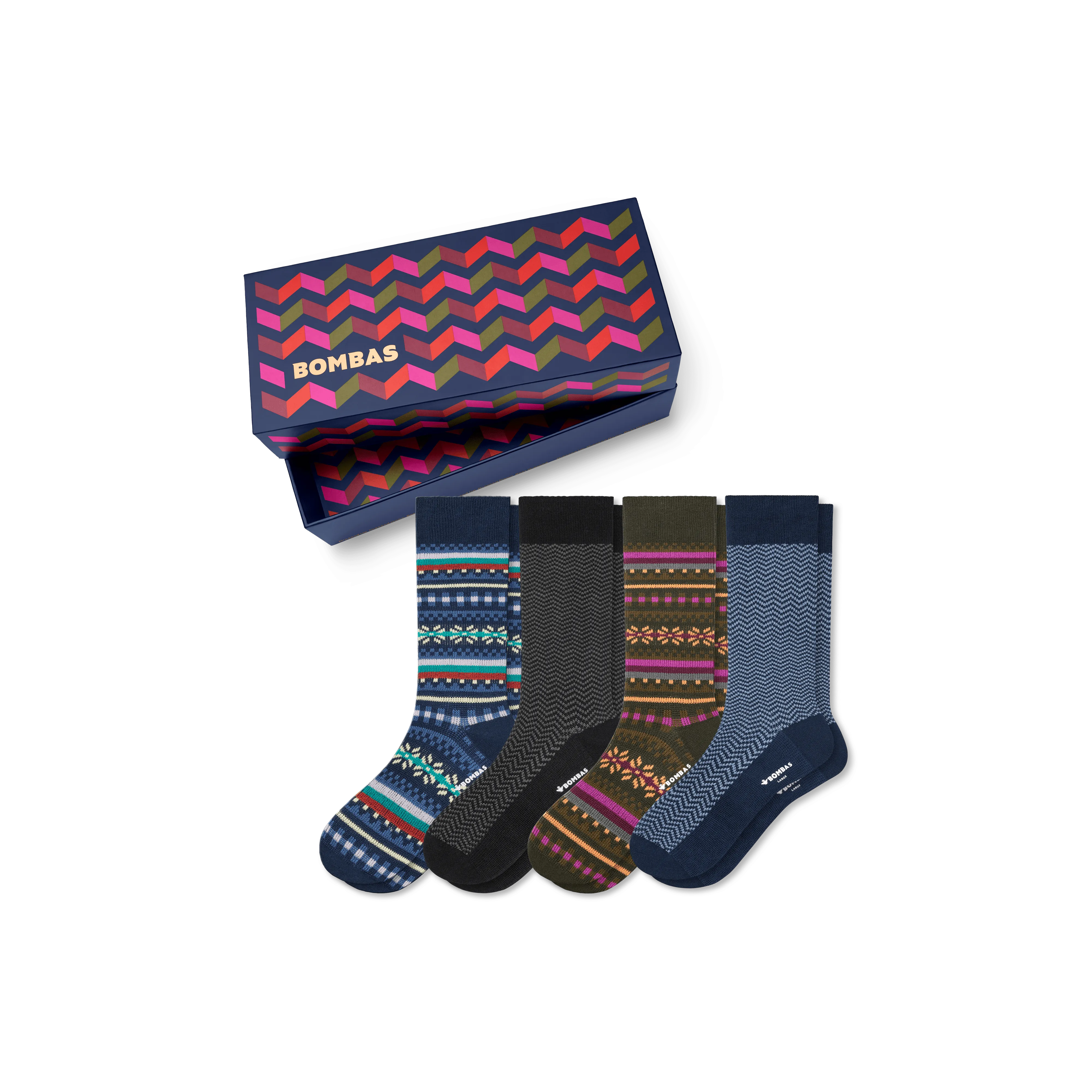 Men's Dress Calf Sock 4-Pack Gift Box
