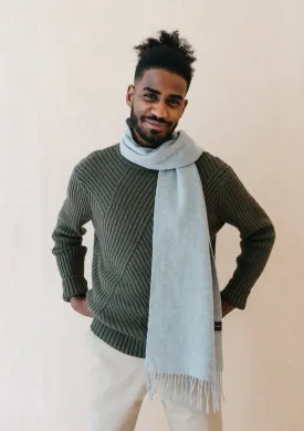 Men's Lambswool Scarf in Light Grey Melange