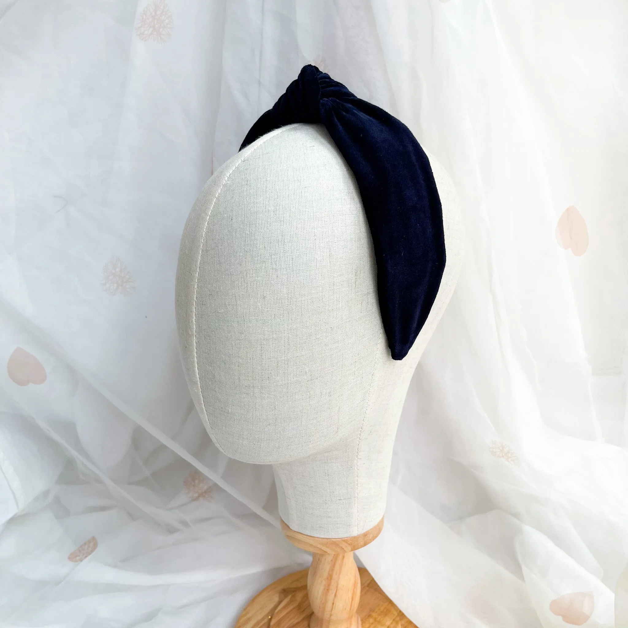 Midnight Blue Velvet Knot Headband