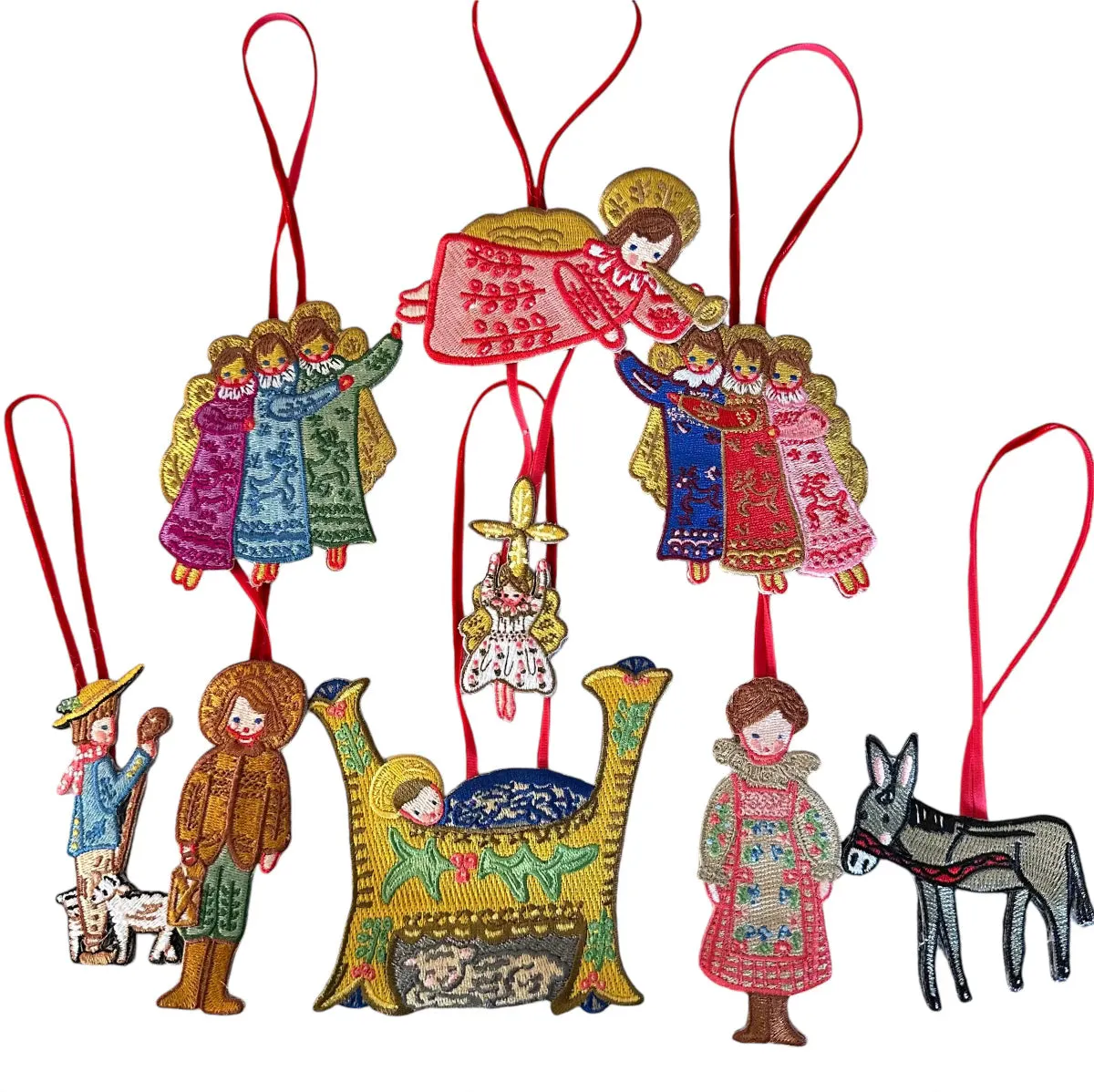 Nativity Embroidered Ornaments - set of 12