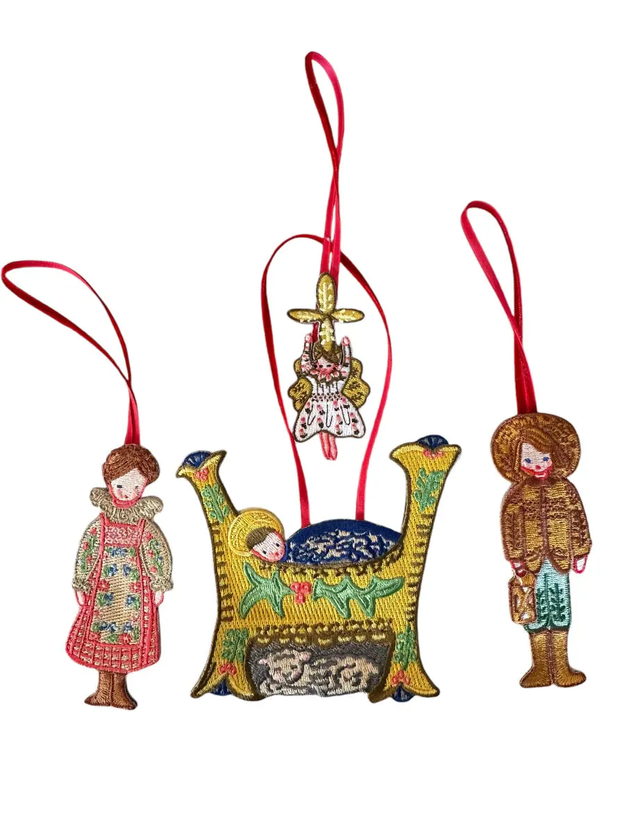 Nativity Embroidered Ornaments - set of 12