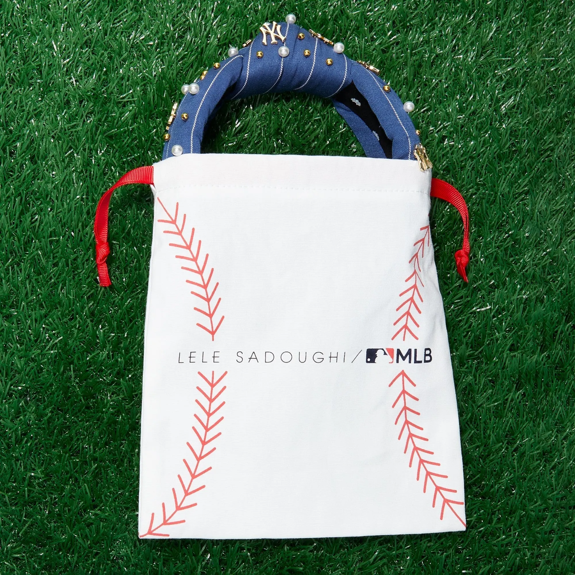 Navy Houston Astros Embellished Knotted Headband