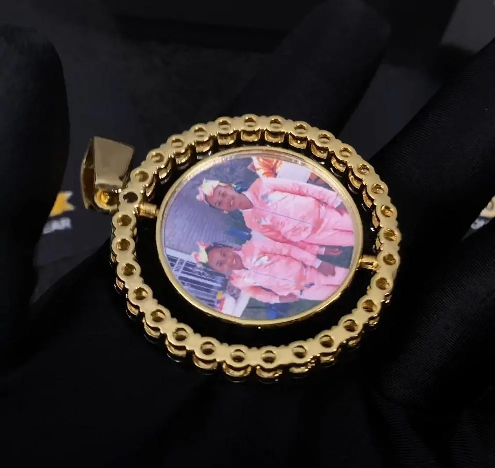 Necklace With Picture Inside- Valentine Gifts For Women- Double Side Rotating Medallion Necklace