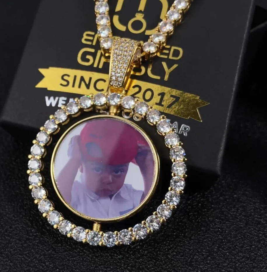 Necklace With Picture Inside- Valentine Gifts For Women- Double Side Rotating Medallion Necklace