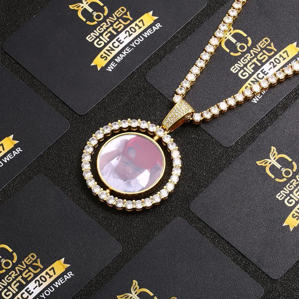 Necklace With Picture Inside- Valentine Gifts For Women- Double Side Rotating Medallion Necklace