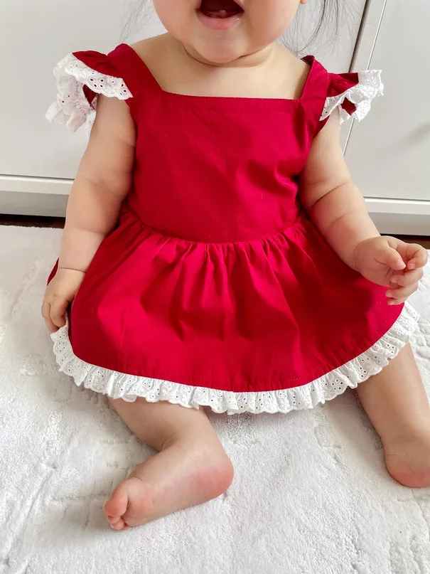 Olive Baby Girls Red Christmas Romper