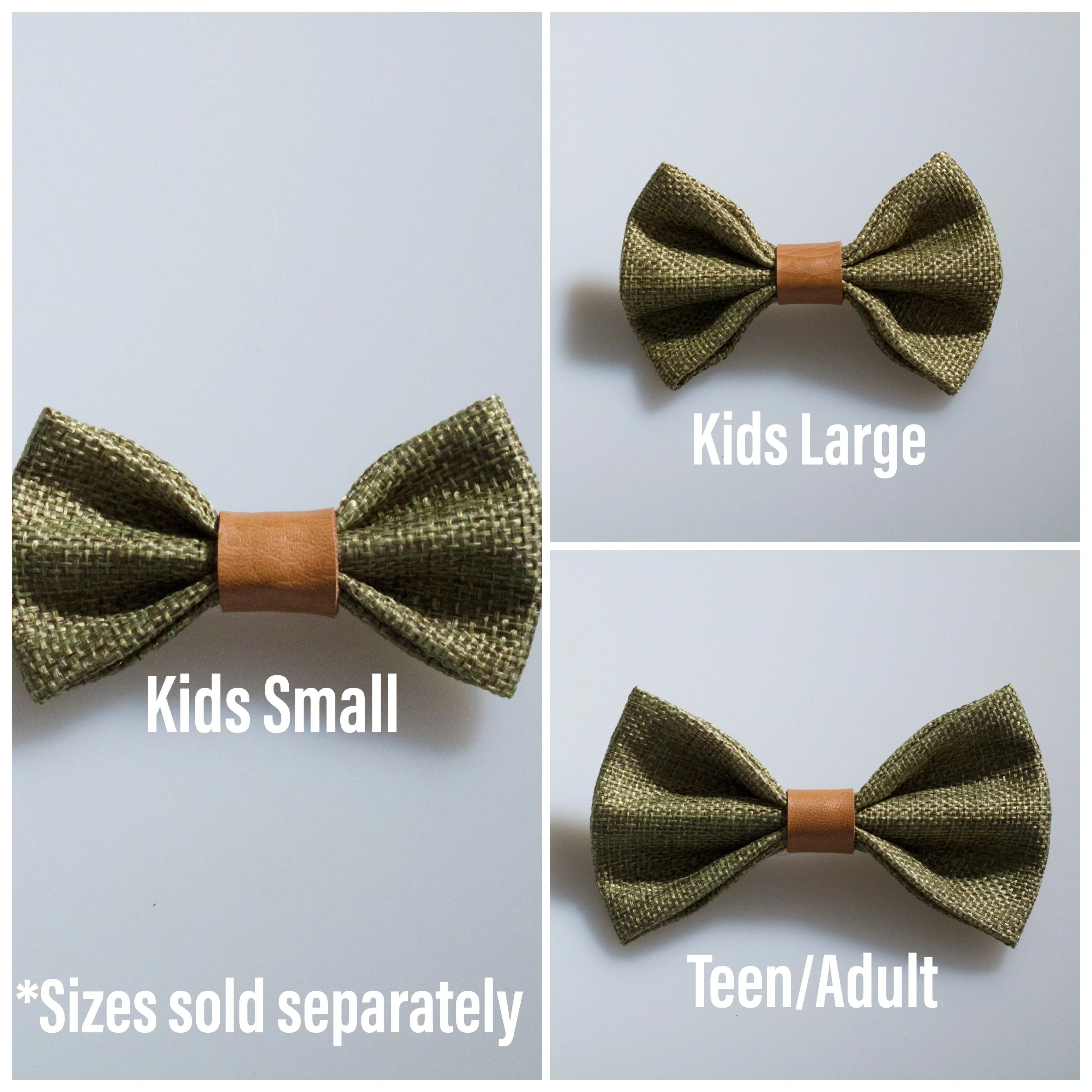 Olive Bow Tie with Vintage Tan Center #4