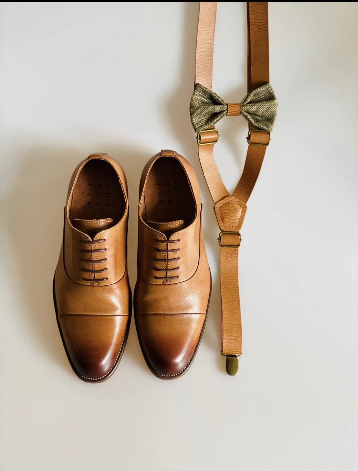 Olive Bow Tie with Vintage Tan Center #4
