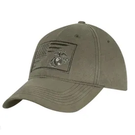 Olive Drab Split Flag & EGA USMC Hat