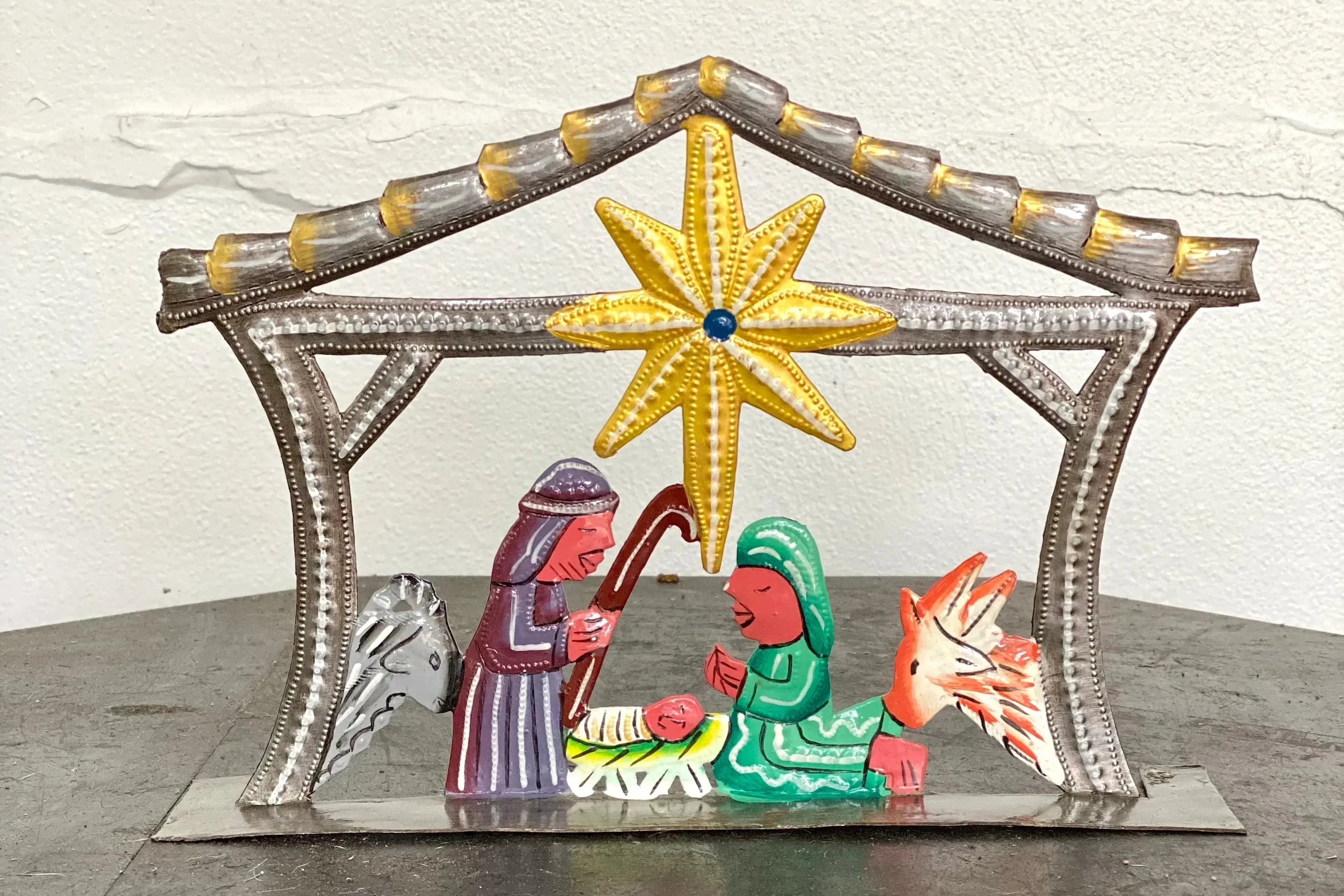 Painted Standing Nativity